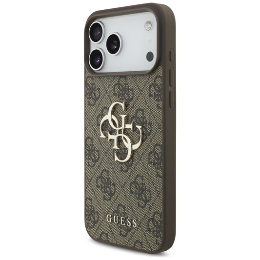 Futrola za Apple iPhone 17 Pro Max, Guess, 4G Classic Logo with Pearl Strap, Smeđa
