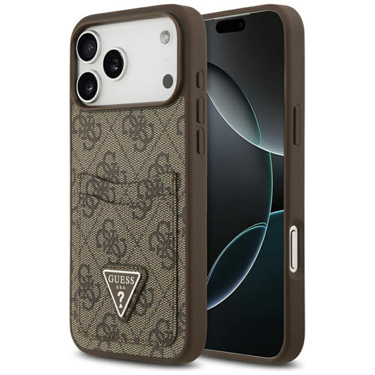 Futrola za Apple iPhone 17 Pro Max, Guess, 4G Double Card Triangle, Smeđa