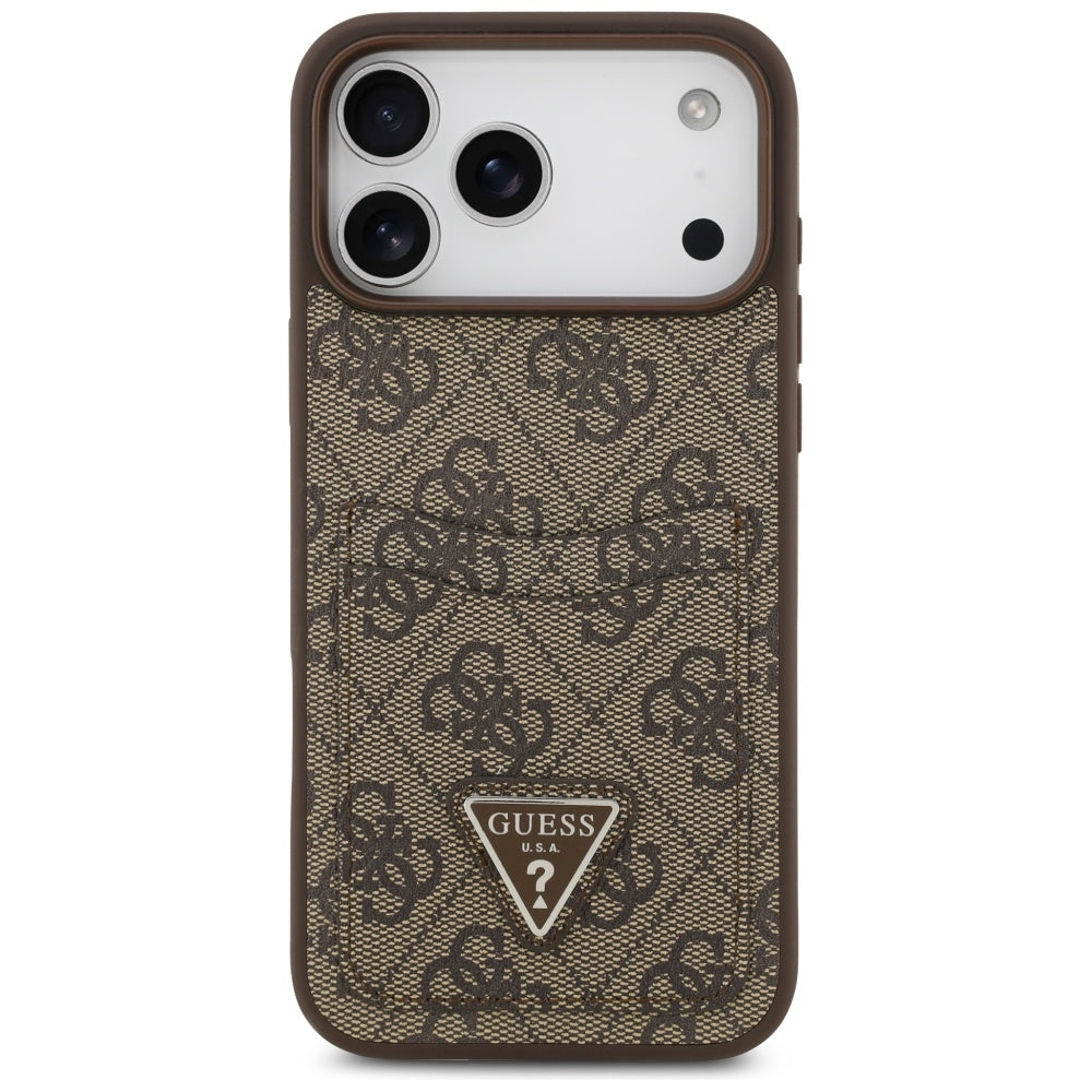 Futrola za Apple iPhone 17 Pro Max, Guess, 4G Double Card Triangle, Smeđa
