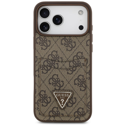 Futrola za Apple iPhone 17 Pro Max, Guess, 4G Double Card Triangle, Smeđa