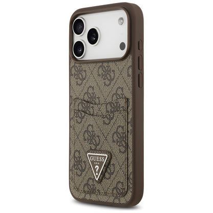 Futrola za Apple iPhone 17 Pro Max, Guess, 4G Double Card Triangle, Smeđa