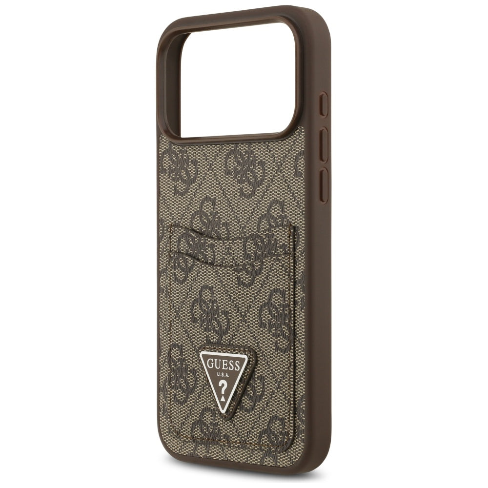 Futrola za Apple iPhone 17 Pro Max, Guess, 4G Double Card Triangle, Smeđa