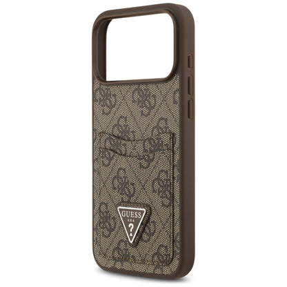 Futrola za Apple iPhone 17 Pro Max, Guess, 4G Double Card Triangle, Smeđa