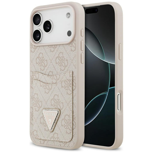 Futrola za Apple iPhone 17 Pro Max, Guess, 4G Double Card Triangle, Roza