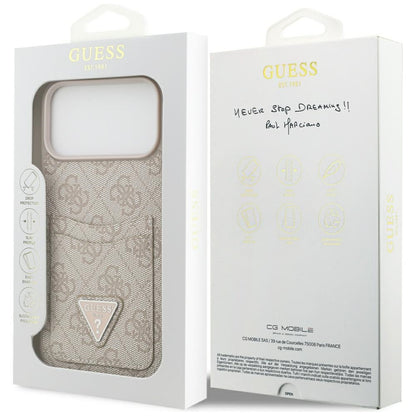 Futrola za Apple iPhone 17 Pro Max, Guess, 4G Double Card Triangle, Roza