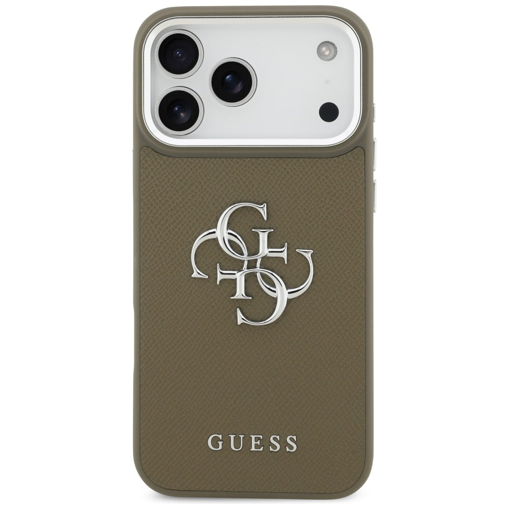 Futrola za Apple iPhone 17 Pro Max, Guess, 4G Grained Big And Classic Logo, Smeđe Srebrna