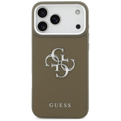 Futrola za Apple iPhone 17 Pro Max, Guess, 4G Grained Big And Classic Logo, Smeđe Srebrna