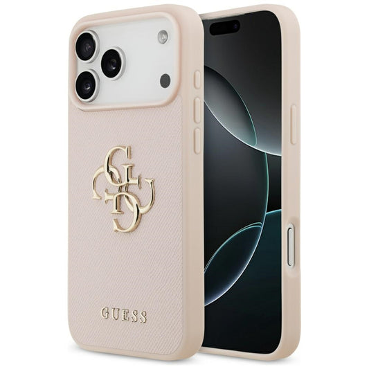 Futrola za Apple iPhone 17 Pro Max, Guess, 4G Grained Big and Classic Logo, Roza