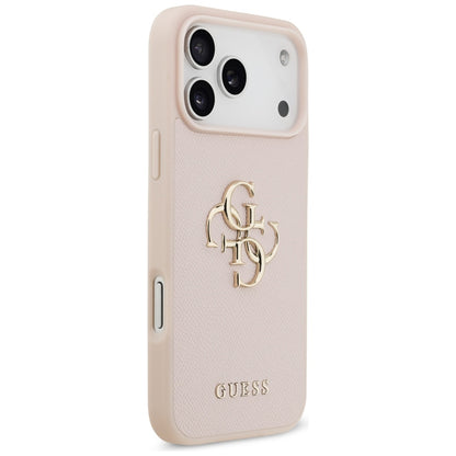 Futrola za Apple iPhone 17 Pro Max, Guess, 4G Grained Big and Classic Logo, Roza
