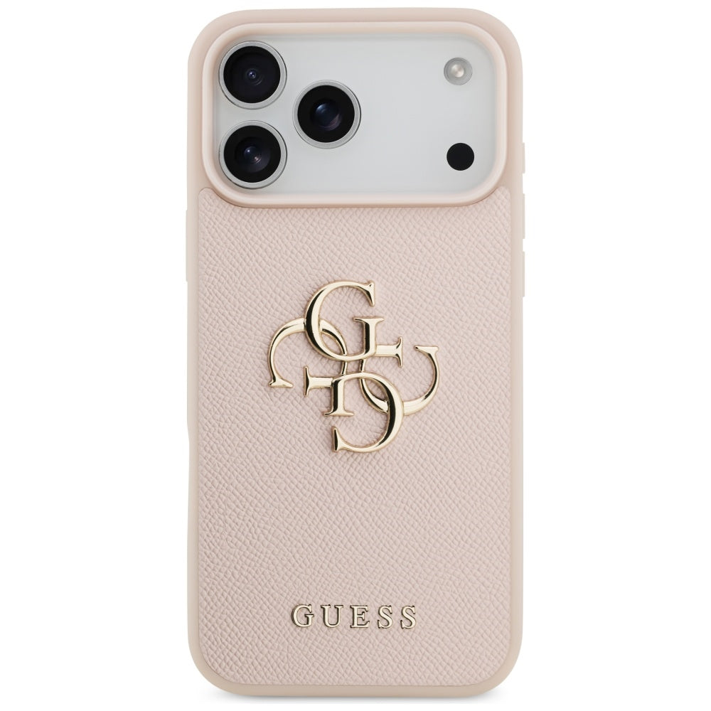 Futrola za Apple iPhone 17 Pro Max, Guess, 4G Grained Big and Classic Logo, Roza