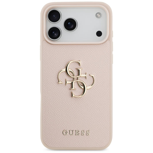 Futrola za Apple iPhone 17 Pro Max, Guess, 4G Grained Big and Classic Logo, Roza