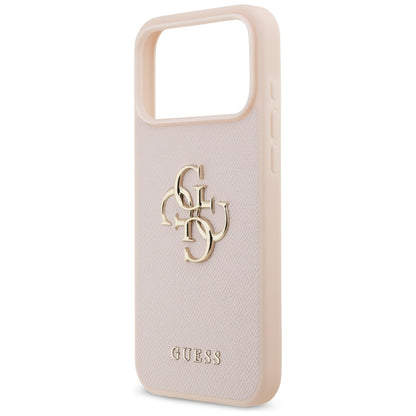 Futrola za Apple iPhone 17 Pro Max, Guess, 4G Grained Big and Classic Logo, Roza