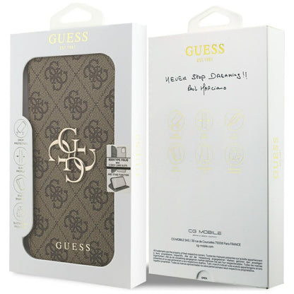 Futrola za Apple iPhone 17 Pro Max, Guess, 4G Metal Logo, Smeđa