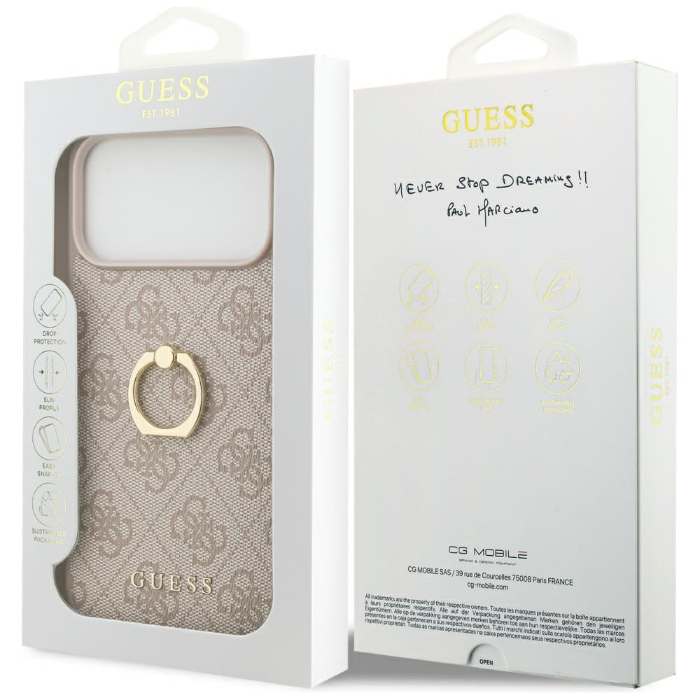 Futrola za Apple iPhone 17 Pro Max, Guess, 4G Ring Stand, Roza