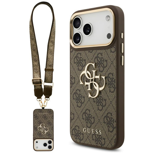 Futrola za Apple iPhone 17 Pro Max, Guess, Big 4G Classic Logo with Big Strap, Smeđa