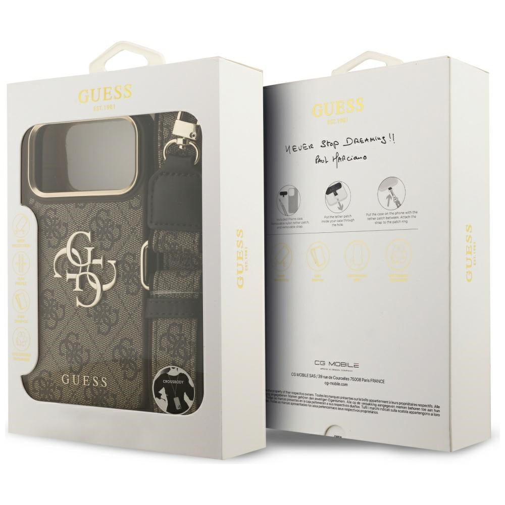 Futrola za Apple iPhone 17 Pro Max, Guess, Big 4G Classic Logo with Big Strap, Smeđa