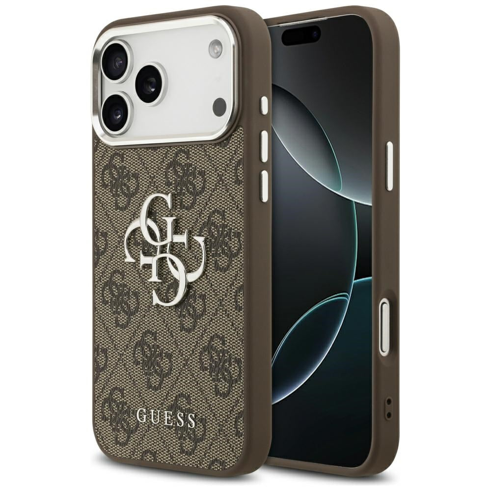 Futrola za Apple iPhone 17 Pro Max, Guess, Big 4G Logo Classic, Smeđe Srebrna