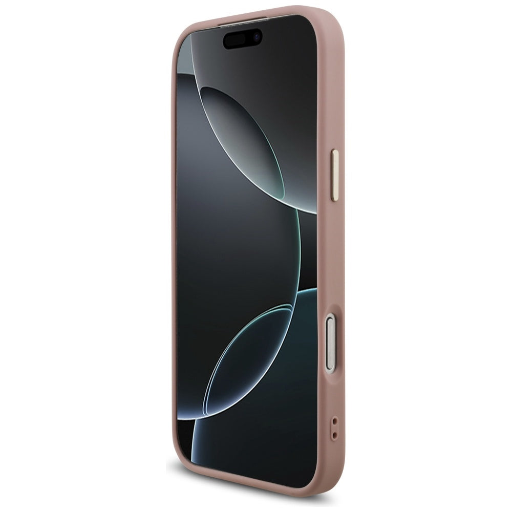 Futrola za Apple iPhone 17 Pro Max, Guess, Fixed Glitter Big 4G Metal Frame, Roza