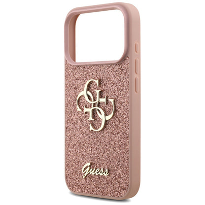 Futrola za Apple iPhone 17 Pro Max, Guess, Fixed Glitter Big 4G, Roza