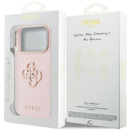 Maska za Apple iPhone 17 Pro, Guess, Resin Logo, Roza