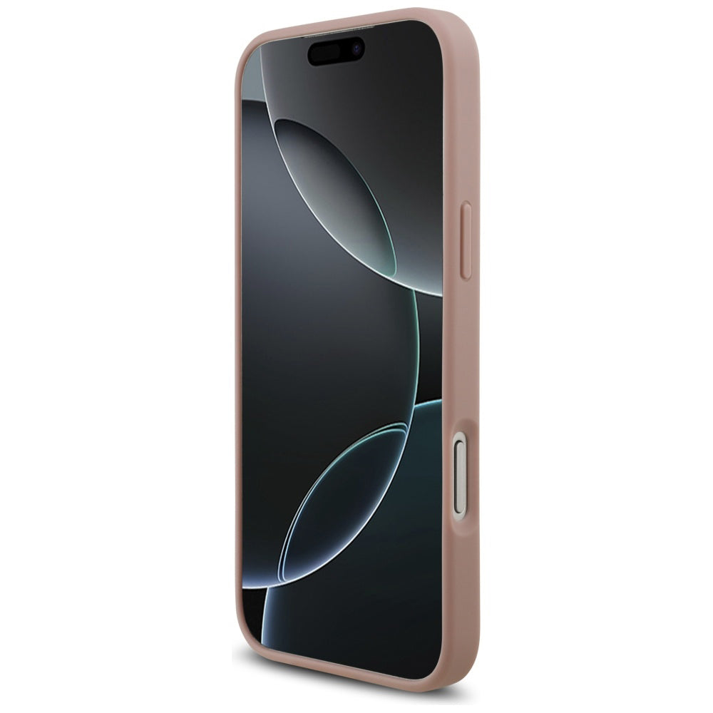 Futrola za Apple iPhone 17 Pro Max, Guess, Rhinestone Triangle Logo, Roza