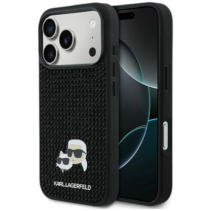 Futrola za Apple iPhone 17 Pro Max, Karl Lagerfeld, Rhinestone Karl & Choupette Pins, Crna