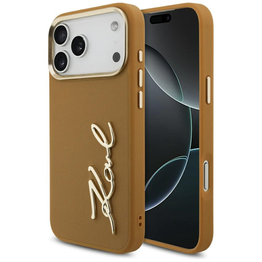 Futrola za Apple iPhone 17 Pro Max, Karl Lagerfeld, Script Logo, Smeđa