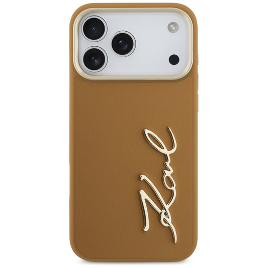Futrola za Apple iPhone 17 Pro Max, Karl Lagerfeld, Script Logo, Smeđa