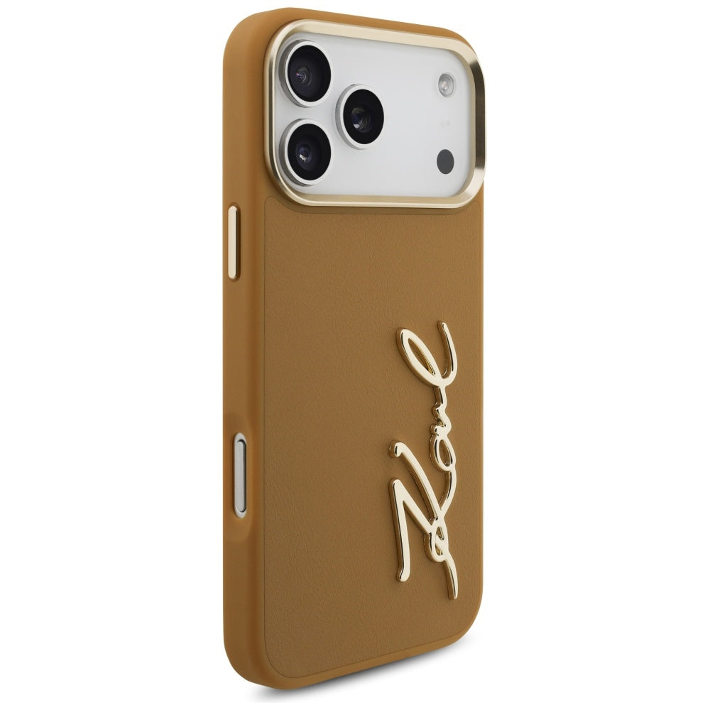 Futrola za Apple iPhone 17 Pro Max, Karl Lagerfeld, Script Logo, Smeđa
