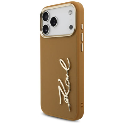 Futrola za Apple iPhone 17 Pro Max, Karl Lagerfeld, Script Logo, Smeđa