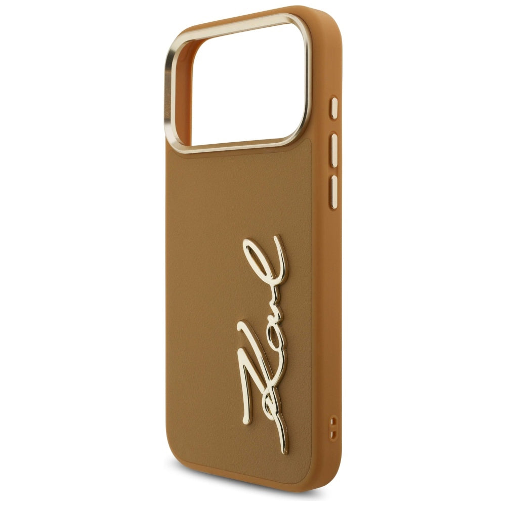 Futrola za Apple iPhone 17 Pro Max, Karl Lagerfeld, Script Logo, Smeđa