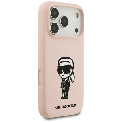 Maska za Apple iPhone 17 Pro Max, Karl Lagerfeld, Sketch and Logo Karl, Roza
