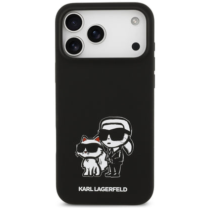 Futrola za Apple iPhone 17 Pro Max, Karl Lagerfeld, Sketch and Logo Karl & Choupette, Crna