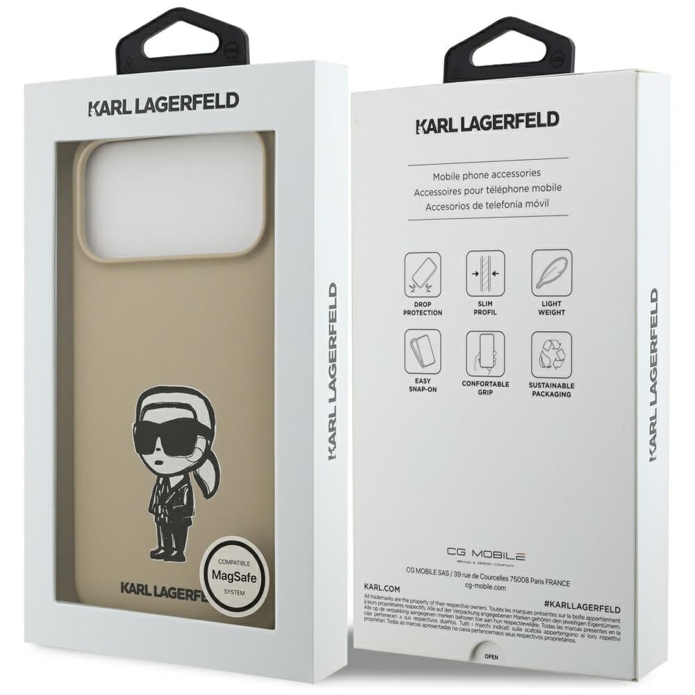 Futrola za Apple iPhone 17 Pro Max, Karl Lagerfeld, Sketch and Logo Karl, Smeđa