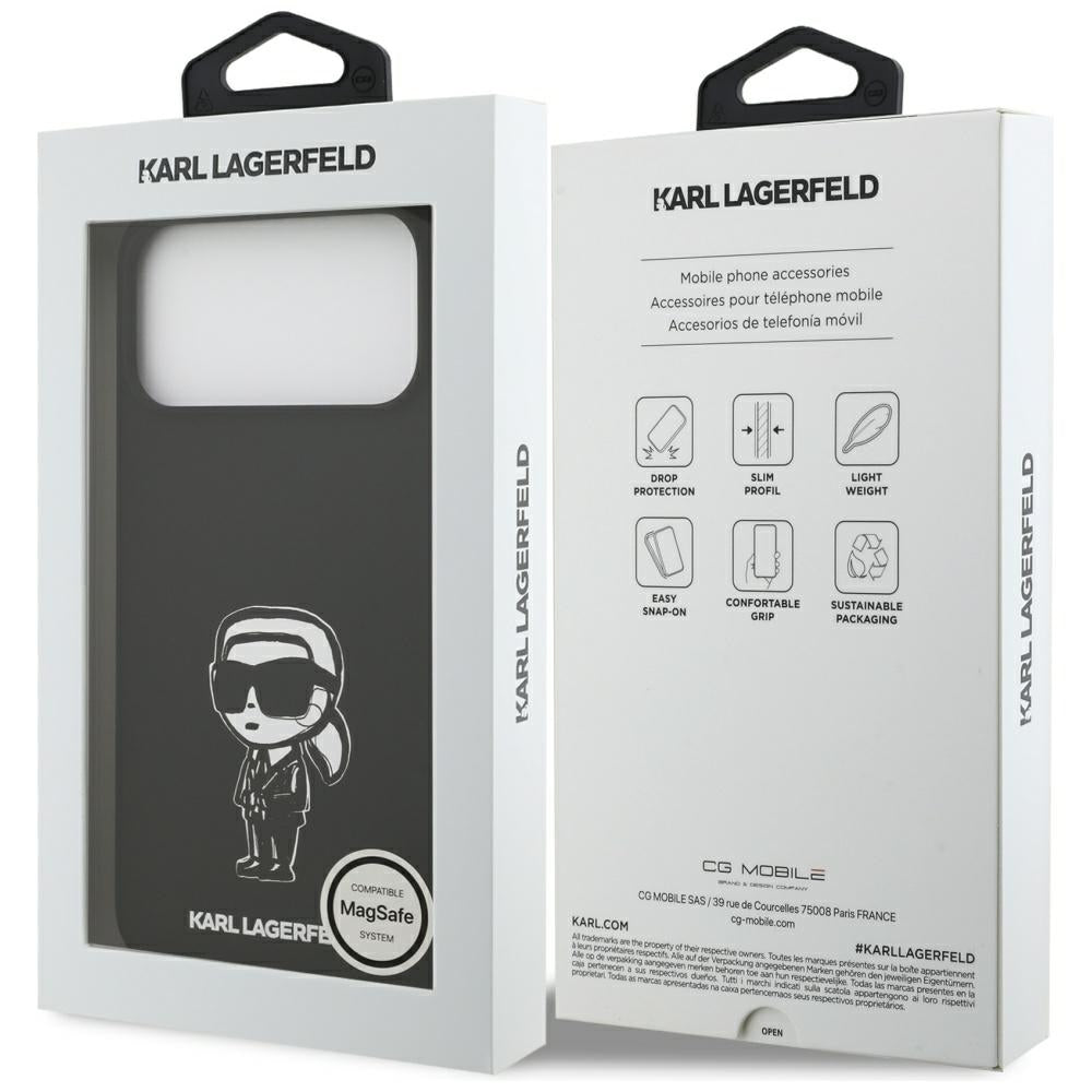 Futrola za Apple iPhone 17 Pro Max, Karl Lagerfeld, Sketch and Logo Karl, Crna