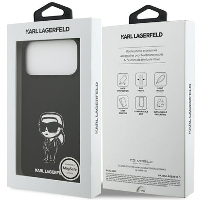 Futrola za Apple iPhone 17 Pro Max, Karl Lagerfeld, Sketch and Logo Karl, Crna