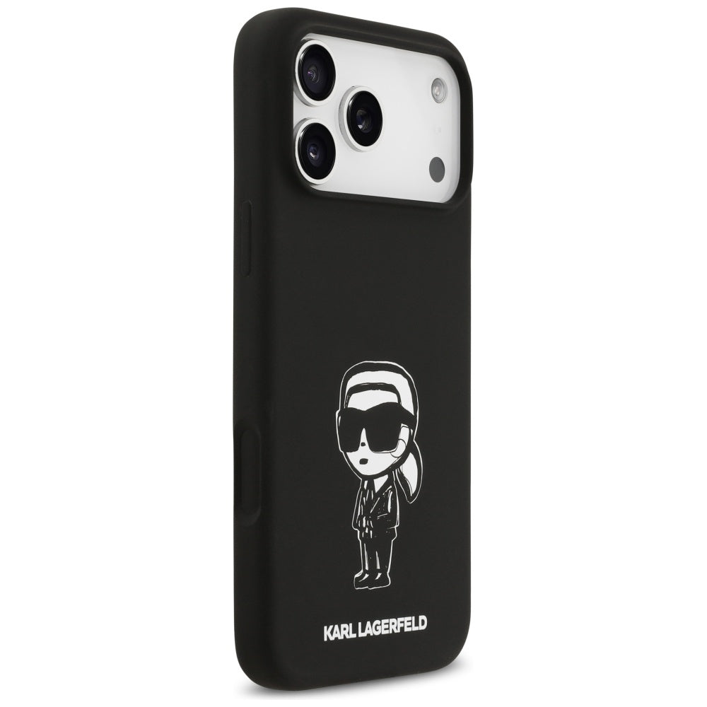Futrola za Apple iPhone 17 Pro Max, Karl Lagerfeld, Sketch and Logo Karl, Crna