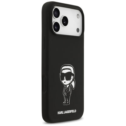 Futrola za Apple iPhone 17 Pro Max, Karl Lagerfeld, Sketch and Logo Karl, Crna