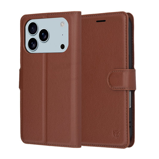 Futrola za Apple iPhone 17 Pro, Techsuit, Leather Folio, Smeđa