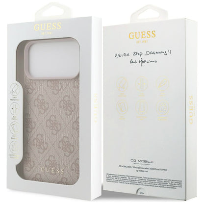Maska za Apple iPhone 18 Pro / 17 Pro, Guess, 4G Big Classic Logo, Roza