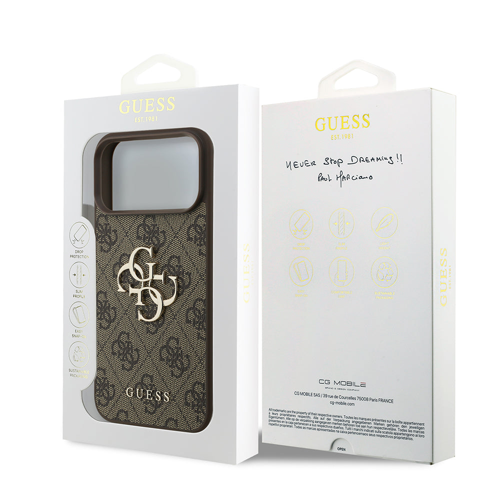 Maska za Apple iPhone 18 Pro / 17 Pro, Guess, 4G Big Logo, Smeđa