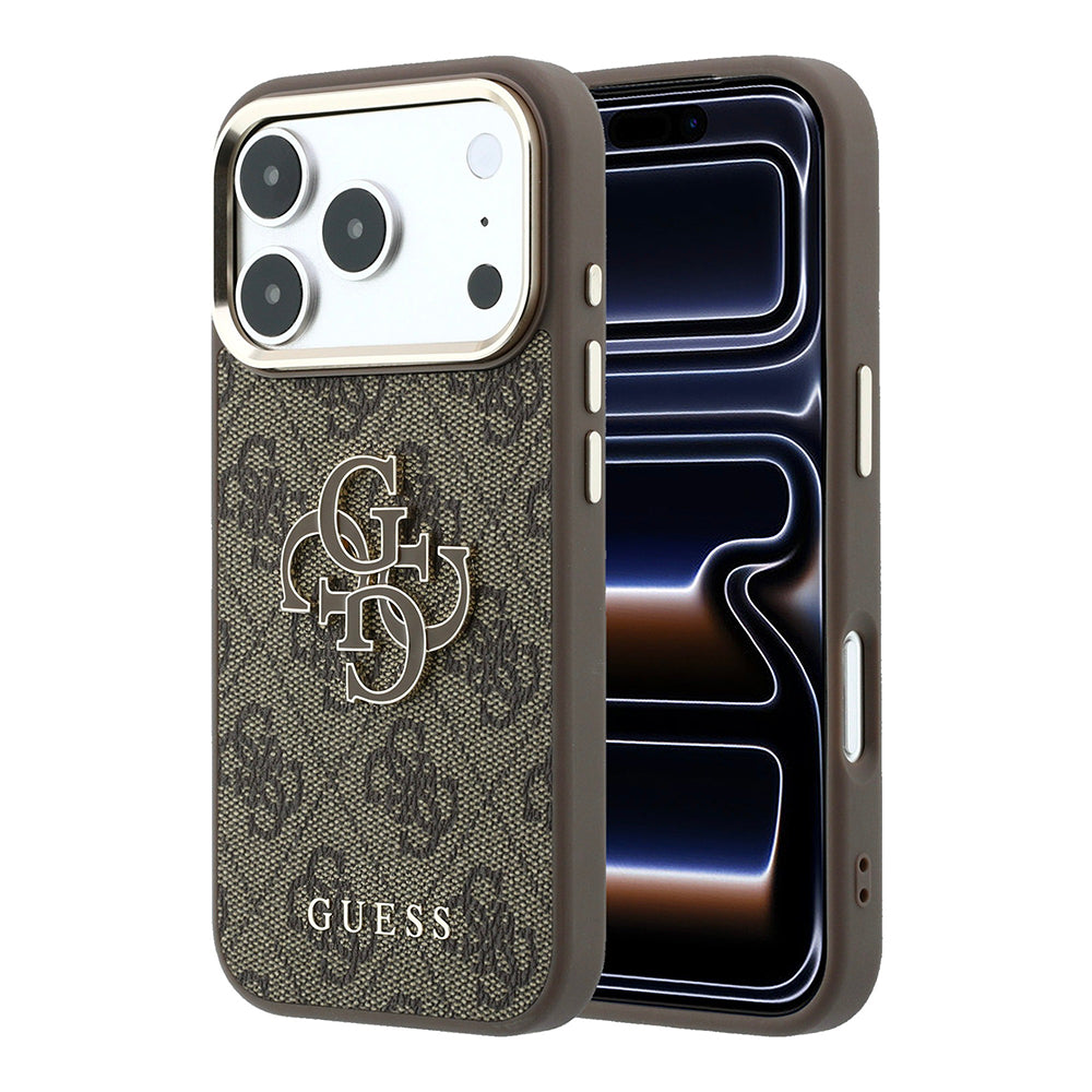 Maska za Apple iPhone 18 Pro / 17 Pro, Guess, 4G Big Resin Logo, Smeđa