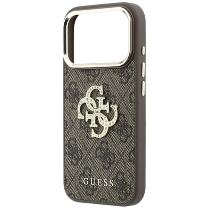 Maska za Apple iPhone 18 Pro / 17 Pro, Guess, 4G Big Strass Logo, Smeđa