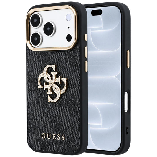 Maska za Apple iPhone 18 Pro / 17 Pro, Guess, 4G Big Strass Logo, Crna