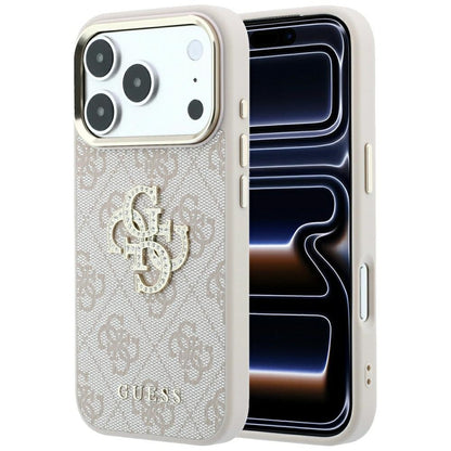 Maska za Apple iPhone 18 Pro / 17 Pro, Guess, 4G Big Strass Logo, Roza