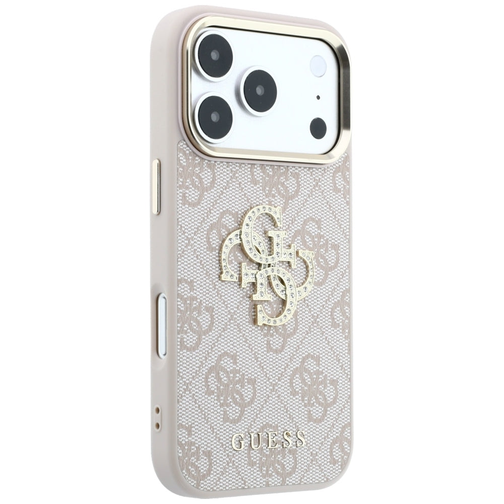 Maska za Apple iPhone 18 Pro / 17 Pro, Guess, 4G Big Strass Logo, Roza