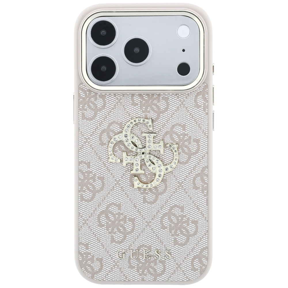 Maska za Apple iPhone 18 Pro / 17 Pro, Guess, 4G Big Strass Logo, Roza