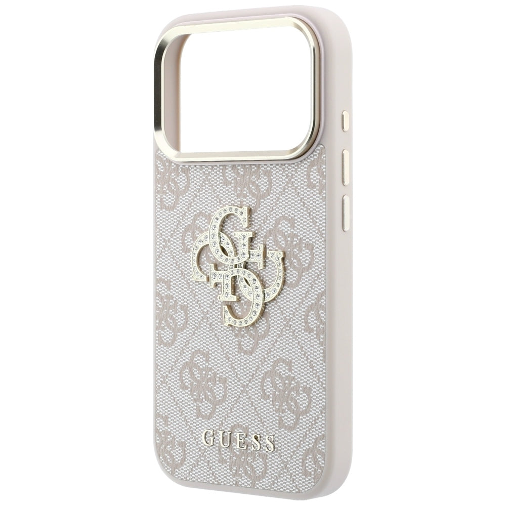 Maska za Apple iPhone 18 Pro / 17 Pro, Guess, 4G Big Strass Logo, Roza
