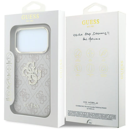 Maska za Apple iPhone 18 Pro / 17 Pro, Guess, 4G Big Strass Logo, Roza