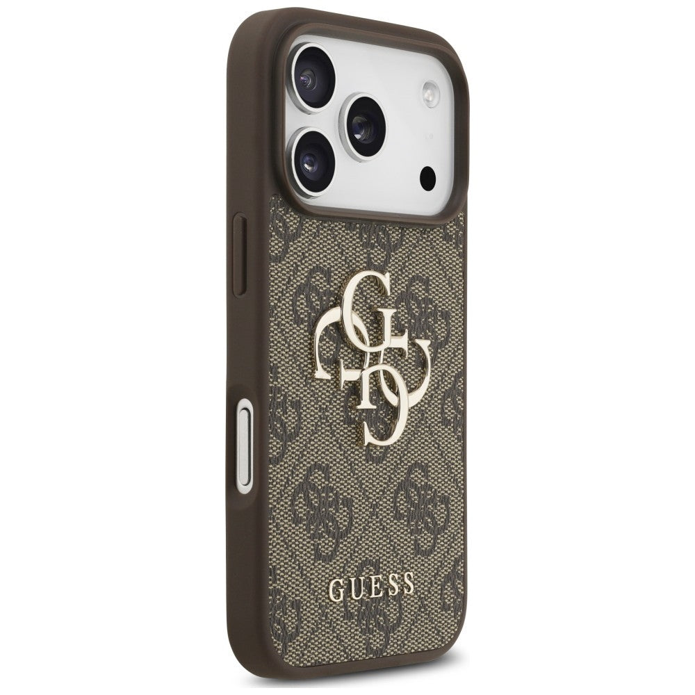 Maska za Apple iPhone 18 Pro / 17 Pro, Guess, 4G Classic Logo s remenom, Smeđa